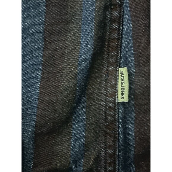 Jack And Jones Vintage Long Sleeve Men’s Shirt Slim Fit Striped Retro Y2K 90’S - Picture 5 of 8